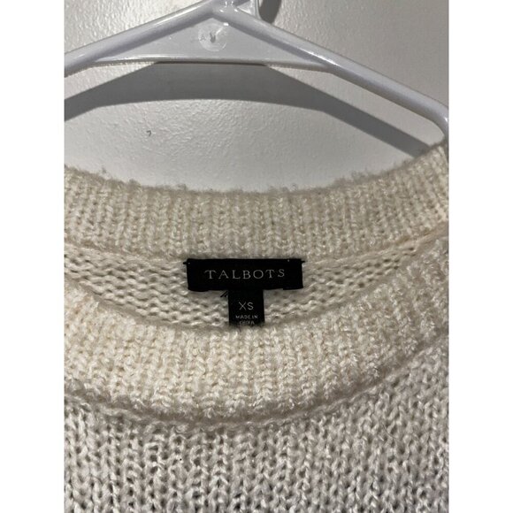 Talbots Cream Fair Isle Knit Grandma Sweater Women's Size XS - Picture 3 of 9